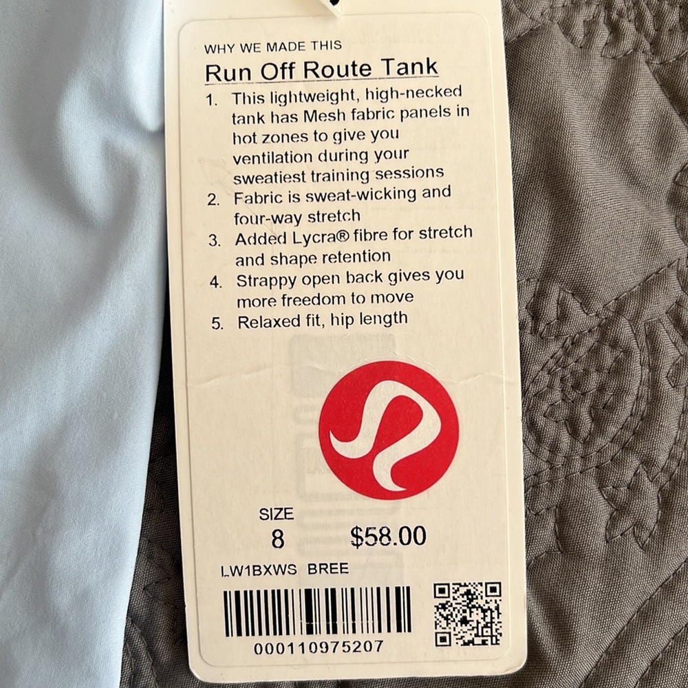 Lululemon Run Off Route tank NWT 8 light blue - Picture 2 of 8